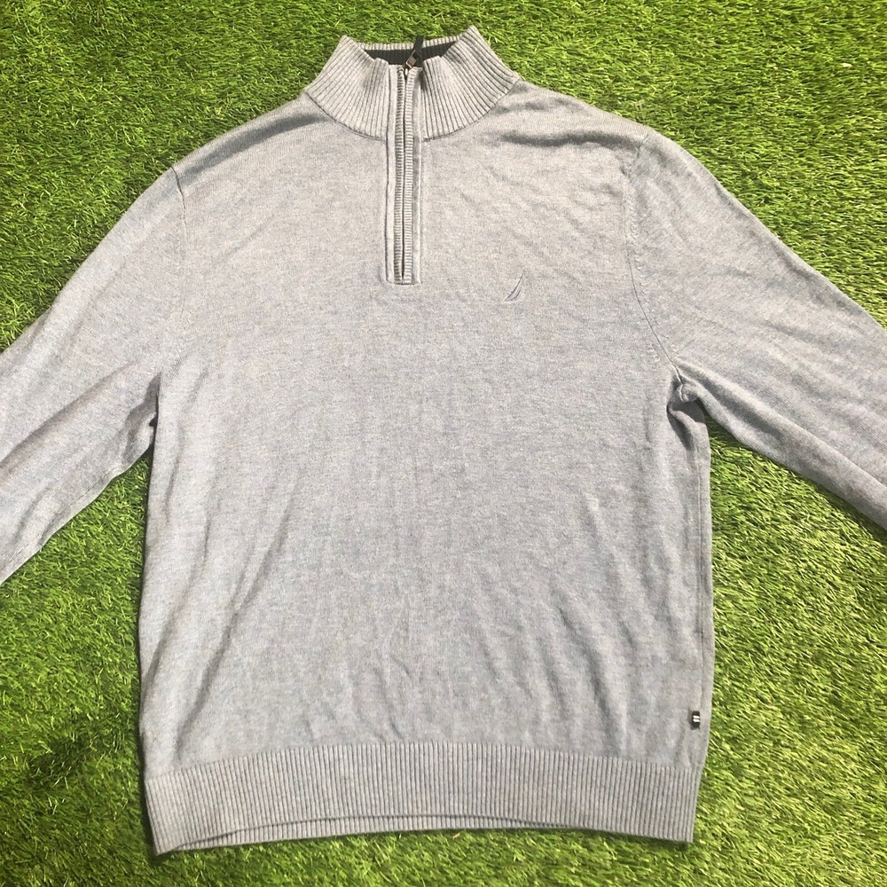 Nautica Zip‎ Light Blue Pullover Men's Size L.